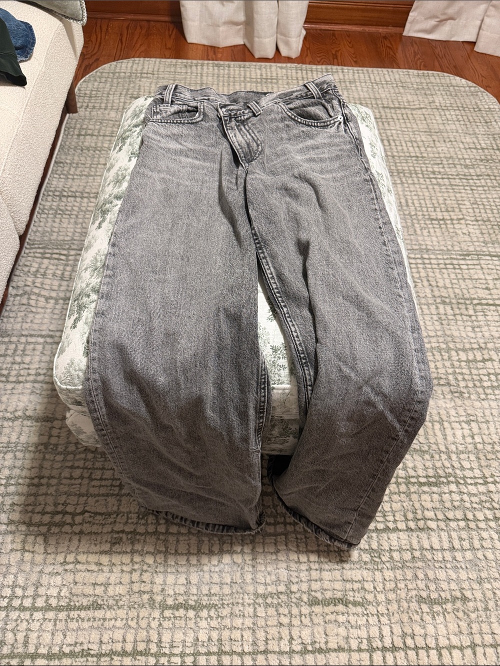 Zara cross wide leg grey jeans
